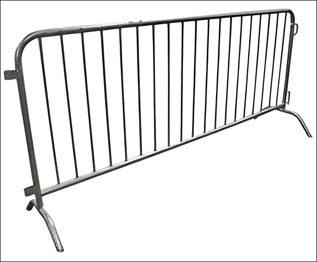 Tubular framed galvanized fencing barrier with Freestanding feet